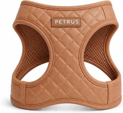 Miniatura 8 de Arnés para perro y gato, ligero de malla transpirable, suave acolchado para mascotas, chaleco de cuero vegano, sin estrangulamiento, a prueba