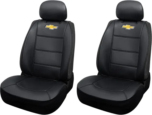 Miniatura 8 de Plasticolor 008599R01 Chevy Chevrolet Logo Universal Fit Car Truck o SUV Funda de asiento sin laterales de 3 piezas con reposacabezas , color negro