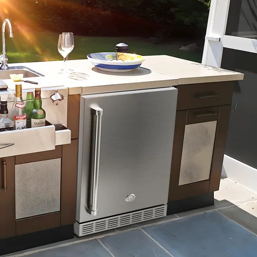 Miniatura 2 de Refrigerador para exteriores de 24 pulgadas, enfriador de cerveza de acero inoxidable integrado debajo de la encimera, refrigerador para interiores