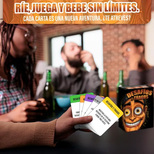 Miniatura 5 de Desafíos y Tragos – Juego de cartas para adultos Juegos de mesa en español con Alcohol Juego de beber para Fiestas, Bachelorette, parejas