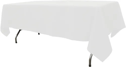 Miniatura 22 de Your Chair Covers - Mantel rectangular de poliéster de 90 x 132 pulgadas, color morado, mantel de boda sin costuras de alta calidad para mesas