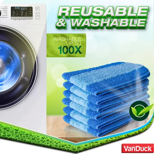 Miniatura 6 de VanDuck Almohadillas de limpieza de microfibra compatibles con trapeadores Bona de 18 pulgadas (paquete de 3) Almohadillas de limpieza de pisos