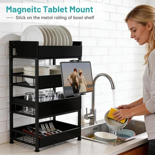 Miniatura 4 de Mippko Soporte magnético para tableta, nevera, iPad para vehículo/gabinete/estante de metal, soporte de base magnética fuerte que atrae