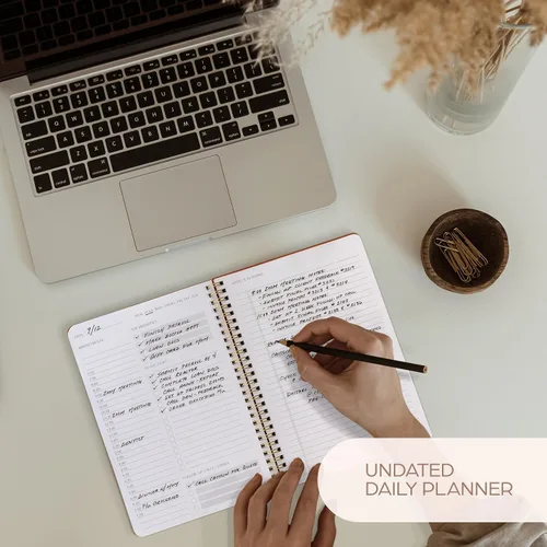 Miniatura 5 de Hermoso planificador diario y cuaderno con horario por hora, bloc de notas estético en espiral para organizar fácilmente tus tareas y citas