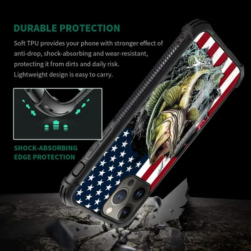 Miniatura 113 de DAIZAG Compatible con iPhone 13 Pro Max, Funda de TPU Protectora Anti-Arañazos Todo En Uno, Fundas para Hombre Mujer - Motivo de Madera Americana