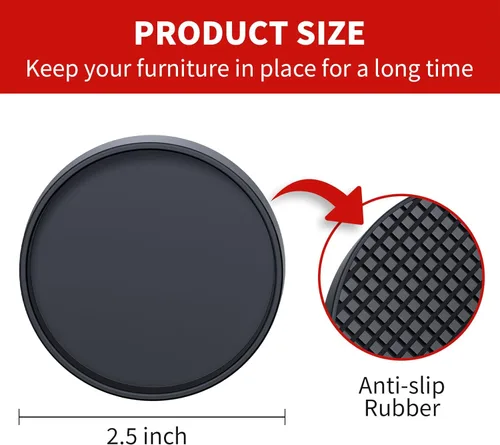 Miniatura 3 de Ezprotekt Almohadillas Antideslizantes para Muebles, 8 Piezas Copas de Ruedas de Goma Antideslizantes de 2.5", Posavasos Antideslizantes