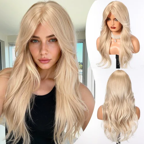 Miniatura 7 de HAIRCUBE Peluca Auburn con Flequillo Cabello Largo con Flequillo Cabello Rojo Apariencia Natural Resistente al Calor Peluca Sintética Juego Diario
