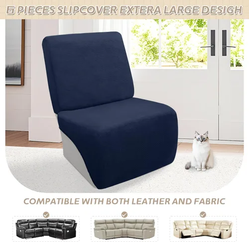 Miniatura 653 de Arfntevss Fundas de sofá seccional reclinable de terciopelo, Funda de sofá seccional de esquina para sofá reclinable, Funda elástica suave