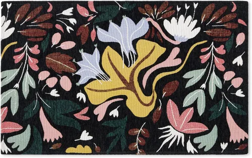 TOWN & COUNTRY LUXE Livie Floral Drip Everwash Alfombra decorativa lavable multiusos para cocina, tapete de bajo perfil, dormitorio y dormitorio con
