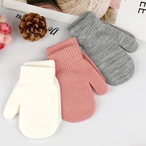 Miniatura 45 de ONESING 5 pares de guantes de invierno negros para bebés y niñas - Guantes cálidos para recién nacidos