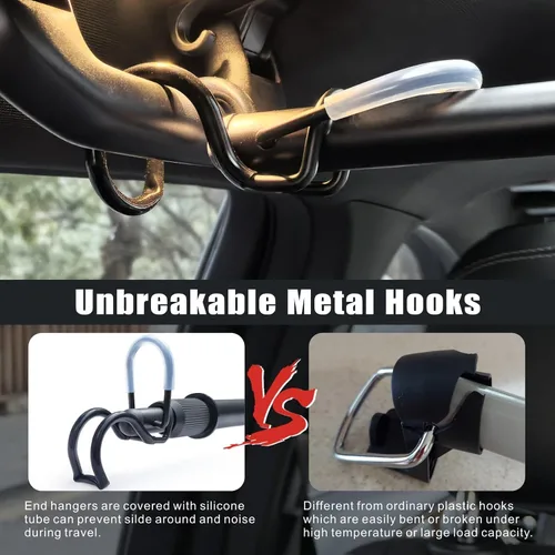 Miniatura 3 de Barra ajustable para colgar ropa de automóvil, de 30 a 50 pulgadas, barra de suspensión resistente para vehículos pequeños o medianos, armario