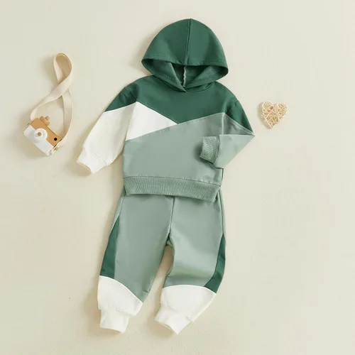 Miniatura 215 de Conjunto de ropa de otoño e invierno para bebé y niño, sudadera larga con capucha y pantalones para niños pequeños, 6, 12, 18, 24 meses, 2T