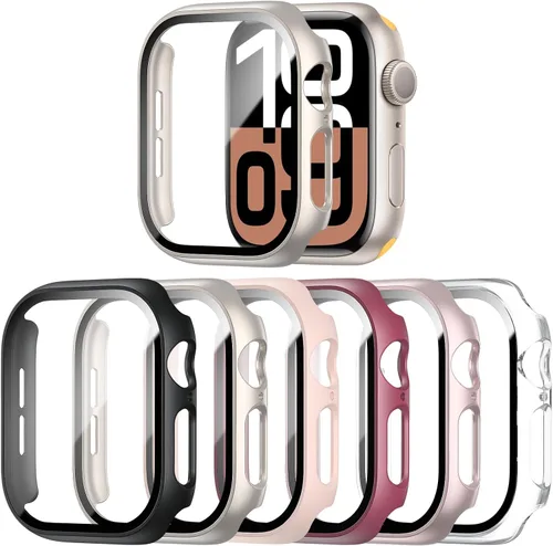 Miniatura 9 de WISKII - Juego de 2 fundas compatibles con Apple Watch SE3 Series SE/6/5/4 de 40 mm con protector de pantalla, funda ultradelgada de policarbonato