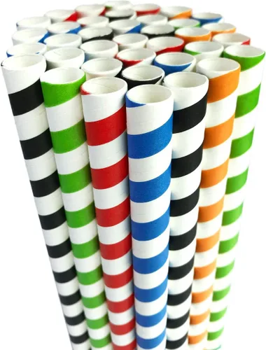 Miniatura 10 de Pajitas de papel desechables biodegradables extra anchas de 0.5 pulgadas 1/2 0.472 in para batidos Boba, perlas de té de burbujas, batidos gigantes