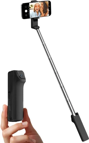 Viozon Palo selfie portátil, tubo de acero inoxidable extensible ligero, todo en uno, compacto selfie stick con control remoto inalámbrico,