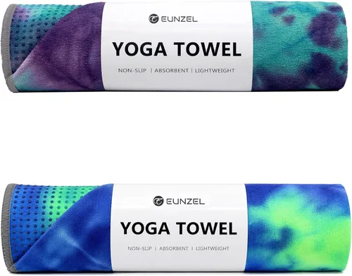 Miniatura 21 de Toalla de yoga Eunzel, toalla para esterilla de yoga caliente con puntos de agarre absorbentes de sudor, antideslizante para yoga caliente, pilates