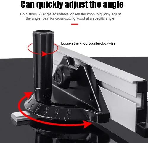 Miniatura 3 de Yuhoo Sistema de valla de calibre inglete, herramientas de carpintería, bloque de empuje con regla de placa angular, medidor de inglete de precisión