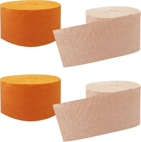 Miniatura 7 de Serpentinas de papel crepé negro y dorado (2 rollos de cada color)