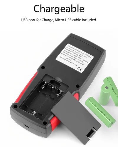 Miniatura 7 de Wintact Medidor de espesor ultrasónico digital, rango de 0.039 a 11.81 pulgadas con sonda para medir materiales metálicos y no metálicos, acero