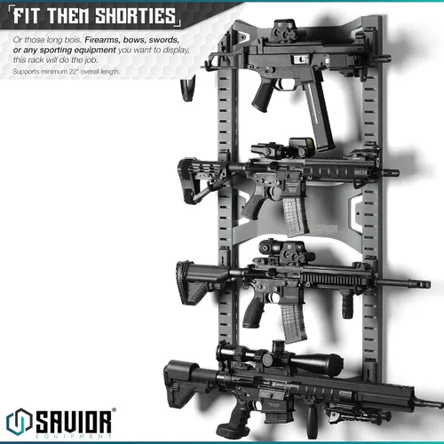 Miniatura 2 de Savior Equipment Sistema de rack de pared de acero resistente, paneles de pared de acero resistente, almacenamiento de montaje en pared, 5 o 10 Gris