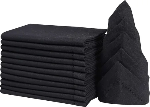 Miniatura 14 de Juego de 12 servilletas de tela con vainica, servilletas de tela, servilletas de algodón lavables, servilletas de algodón lavables, servilletas