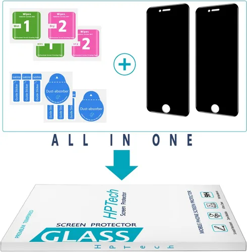Miniatura 7 de Paquete de 2 protectores de pantalla de privacidad para iPhone SE 3, SE 2022, iPhone SE 2, SE 2020, iPhone 8, iPhone 7, vidrio templado antiespía