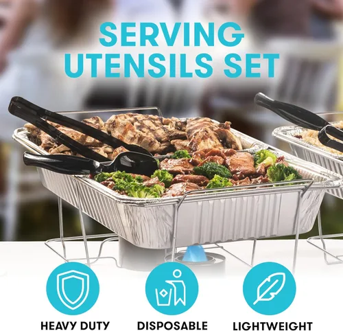 Miniatura 3 de Juego de Bandejas Calentaplatos Desechables para Buffet - Bandejas Calentadoras de Alimentos para Buffet - Calentadores de Alimentos para Fiestas