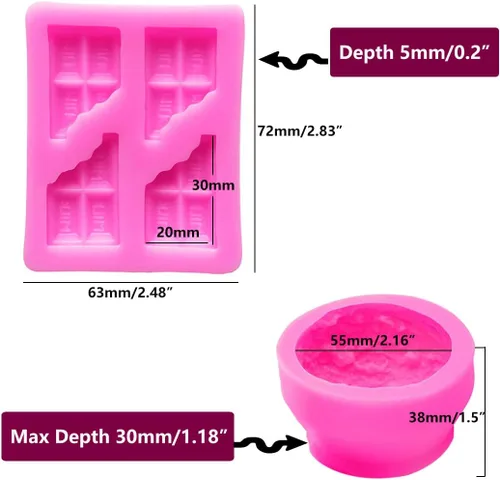 Miniatura 2 de 3 moldes de silicona para helado 3D, para cera derretida, jabón, pasteles, moldes en forma de bola de TuNan + 1 molde de chocolate para decoración