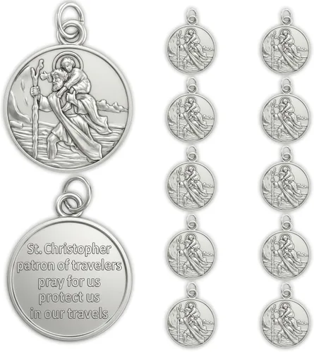 Miniatura 21 de Rlcvecv 10 piezas de medalla de San Carlo Acutis con juego de tarjetas sagradas, colgante de metal de San Carlos Acutis para collar, pulsera