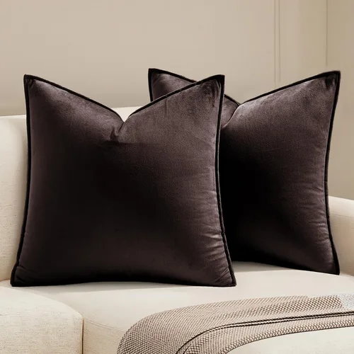 Miniatura 10 de MIULEE Paquete de 2 fundas decorativas de cojines de poliéster suave, fundas de almohada cuadradas cómodas y suaves para sofá, sillón, dormitorio