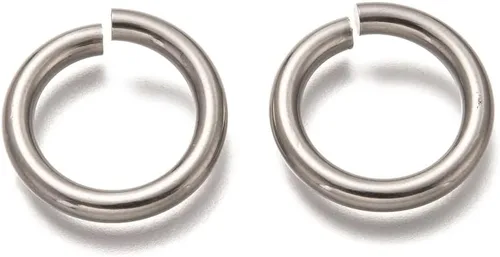 Miniatura 36 de HDSupplies 100 piezas - 4mm de argollas de acero inoxidable 304 de tono negro - Calibre 22 (espesor de 0.6mm)