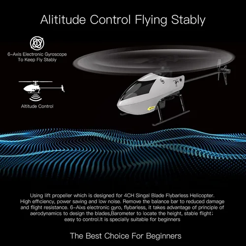 Miniatura 5 de GoolRC Helicóptero RC C129 V2, helicóptero de control remoto de 4 canales con giroscopio de 6 ejes, avión RC de 2.4 GHz con giros 3D, retención