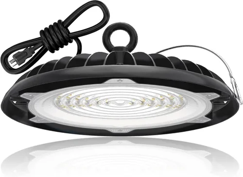 HYPERLITE Luces de Alta Bahía Comerciales: Luz LED de 150W 6000K para Tienda de Taller - Luces UFO Impermeables para Lugares Húmedos y Ambientes