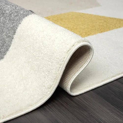 Miniatura 4 de Abani Deco Collection - Alfombra de área, diseño geométrico moderno crema/gris, de 4 x 6 pies, fácil de limpiar, duradera para niños y mascotas,
