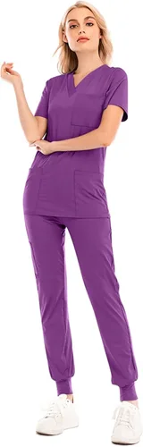 Miniatura 4 de Conjunto de uniformes médicos para mujer, conjunto de uniforme de enfermera, conjunto de trabajo al aire libre, conjunto de ropa quirúrgica elástica