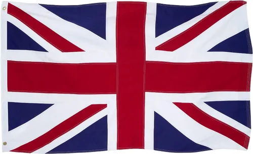 Homissor Bandera británica de algodón 3x5 Union Jack Banderas de Inglaterra bordadas a rayas cosidas Reino Unido Bandera del Reino Unido Heavy Duty