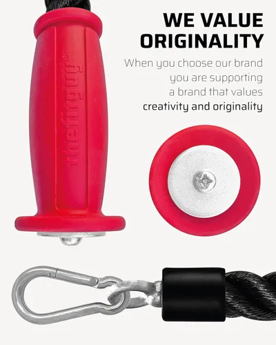 Miniatura 6 de THEFITGUY Accesorio de cable de cuerda de tríceps de agarre ergonómico, 16.5 pulgadas de longitud, comodidad antideslizante, reduce la presión