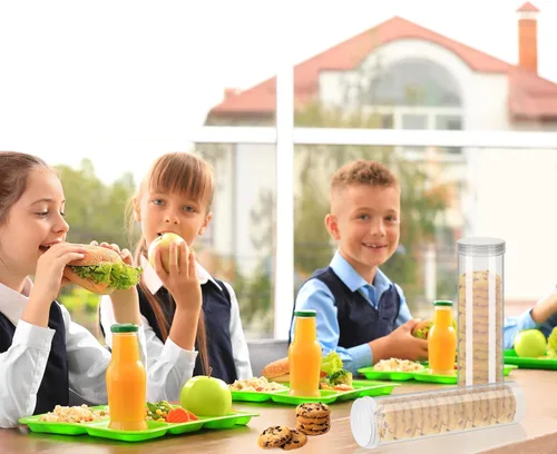 Miniatura 6 de Suclain 6 recipientes cilíndricos para galletas saladas, contenedor de almacenamiento de galletas de plástico con tapa, soporte hermético