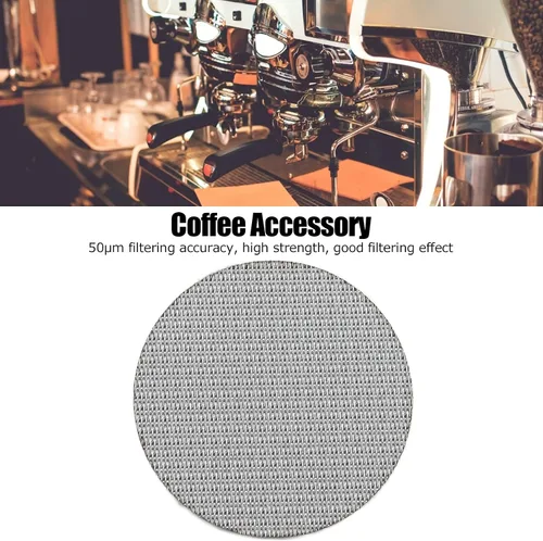 Miniatura 2 de Coffe Puck - Filtro de malla de malla reutilizable de acero inoxidable 316 con múltiples capas sinterizadas, para hacer café (2.303 in)