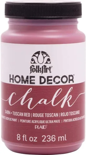 FolkArt 34994 Home Decor Chalk - Pintura para muebles y manualidades en varios colores, 8 onzas, rojo toscano