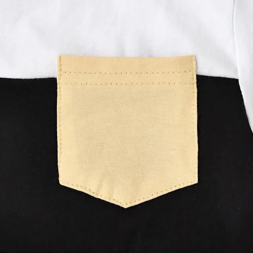 Miniatura 81 de Ropa para bebé niño pequeño, trajes de verano de manga corta, camiseta de retazos y pantalón con bolsillo, conjunto de 2 piezas, 12 meses a 4 años