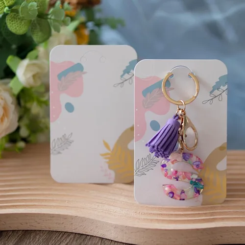 Miniatura 4 de Temlum 100 Piezas Tarjetas de Exhibición de Llaveros con Bolsas Autosellantes, Soporte para Tarjetas de Llaveros de 3'' x 4.7'' para Exhibir Plants