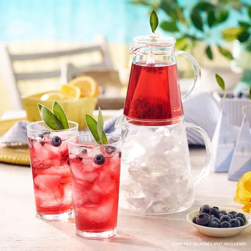 Miniatura 2 de Tea Forte Juego de dos jarras de té sobre hielo, 12 onzas para remojar y jarra de 24 onzas para té helado frío perfecto, apto para lavavajillas