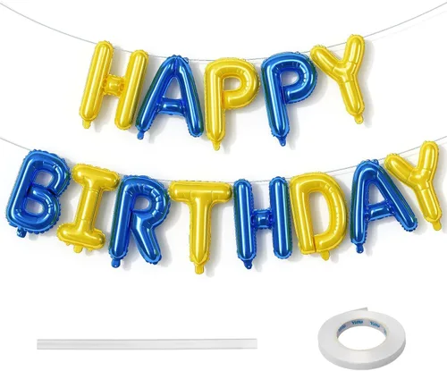 Miniatura 17 de Cartel plateado de feliz cumpleaños – Globos de letras de papel de aluminio de Mylar de 16 pulgadas con cinta, globos autoinflables para mujeres