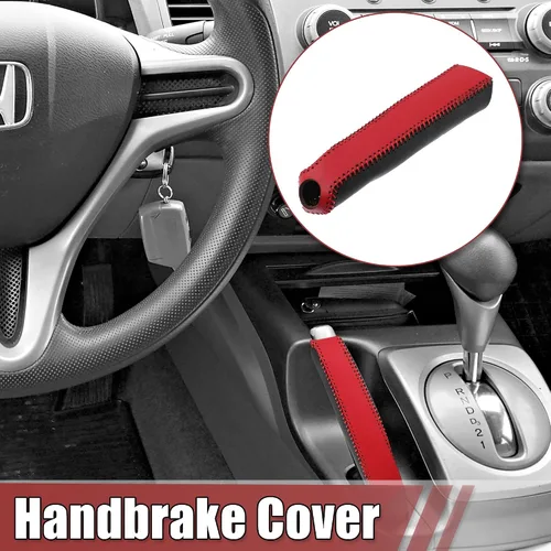 Miniatura 2 de X AUTOHAUX Funda de freno de mano para Honda Civic 2006-2011 funda de freno de mano de cuero sintético para Honda Civic Protector Interior Trim