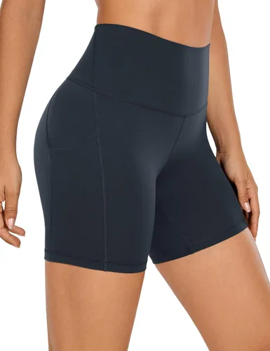 CRZ YOGA Butterluxe - Pantalones cortos de ciclismo para mujer con bolsillos de 3, 5 y 8 pulgadas, cintura alta, para voleibol, entrenamiento, yoga