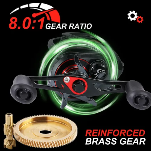 Miniatura 6 de Sougayilang Baitcasting Rod and Reel Combo, 2-Piece Medium Rod with 8.0:1 High-Speed Baitcaster Reel, Magnetic Brake System, Travel-Friendly Bass
