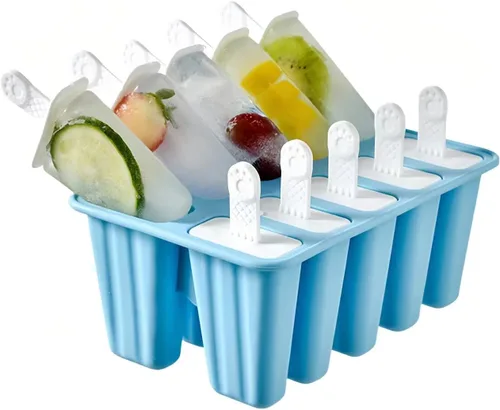 Juego de 10 moldes reutilizables para paletas de silicona, moldes para hacer helados, moldes de helado congelados, accesorios de cocina, leche