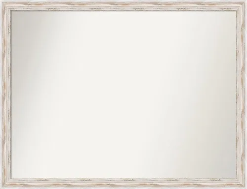 Miniatura 512 de Amanti Art Espejo de baño blanco para sobre el fregadero, 30 x 35 pulgadas, espejo de tocador rectangular estrecho de Eva de oro blanco, marco