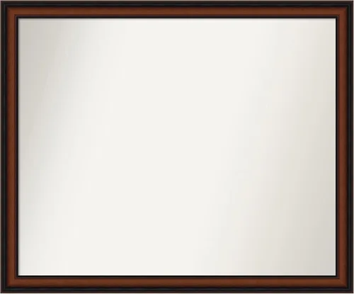 Miniatura 107 de Amanti Art Espejo de pared personalizado no biselado (24 x 27 pulgadas), marco estrecho de nogal chipre - varios tamaños personalizados - Espejo